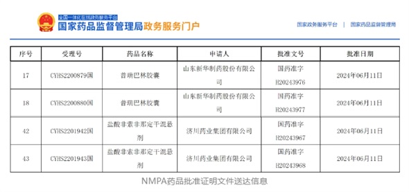 2個項目獲批，鹽酸非索非那定干混懸劑全國首家！